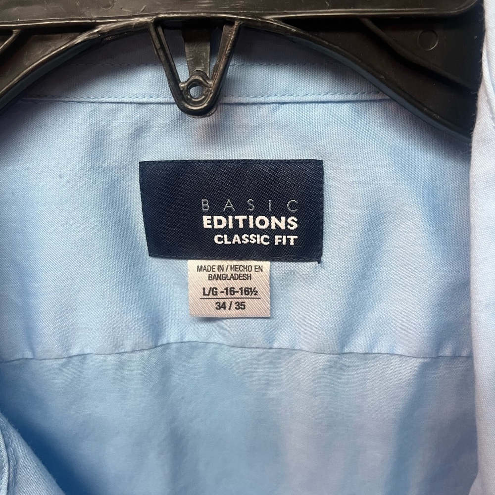 Basic Editions Light Blue Men's Dress Shirt - Picture 2 of 4